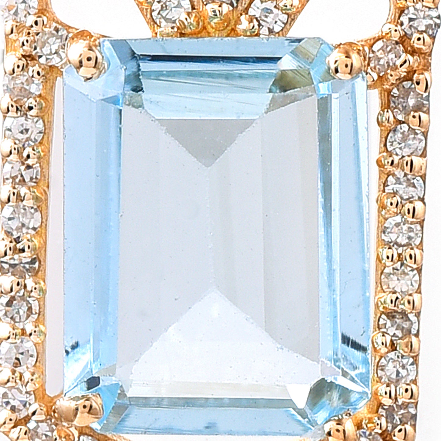 1.69 Ct Octagon Step Cut Natural Aquamarine 14K Gold Pendant