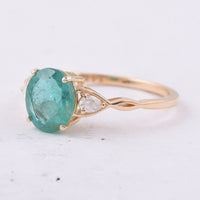 1.56 Ct Oval Natural Emerald 14K Gold Ring