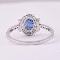 1.62 Ct Oval Mixed Cut Natural Sapphire 950 Platinum Ring