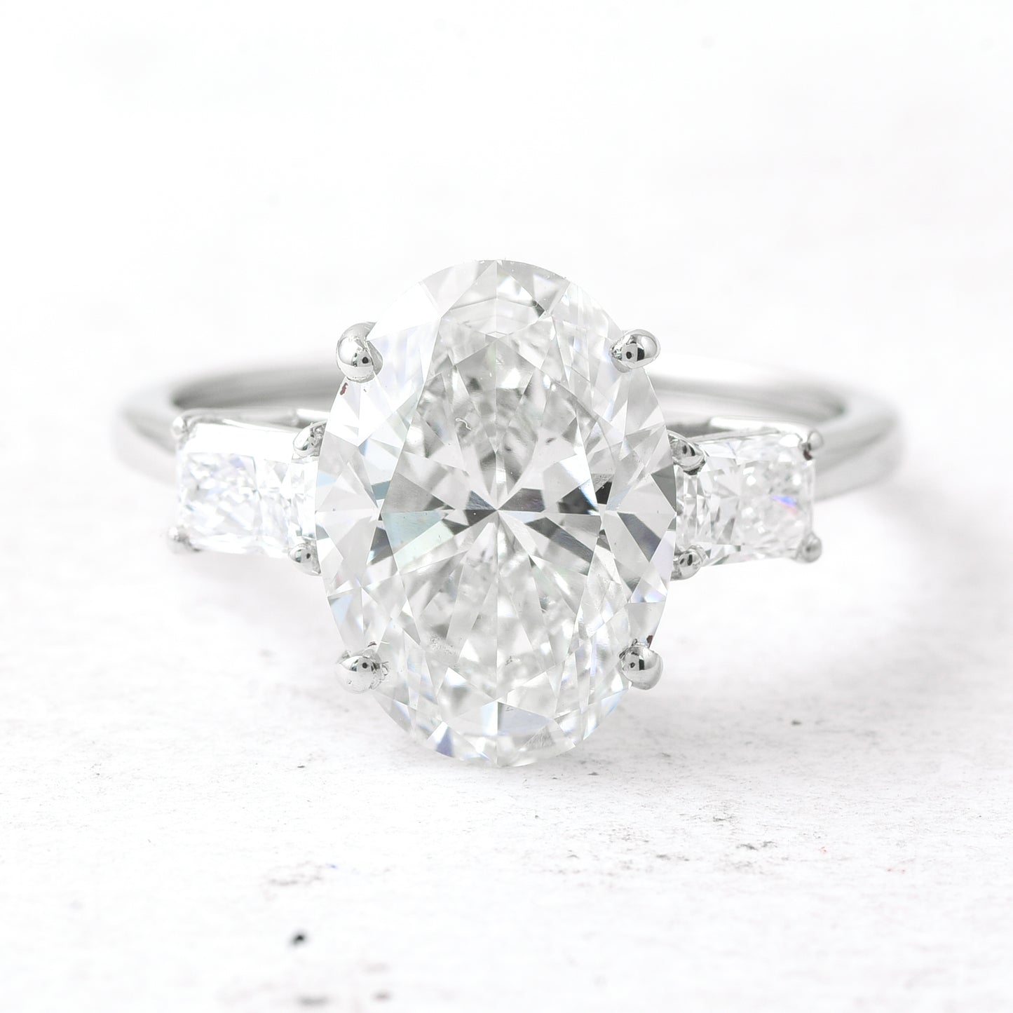 4.52 Ct Oval Lab Grown Diamond 950 Platinum Ring