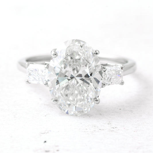 4.52 Ct Oval Lab Grown Diamond 950 Platinum Ring