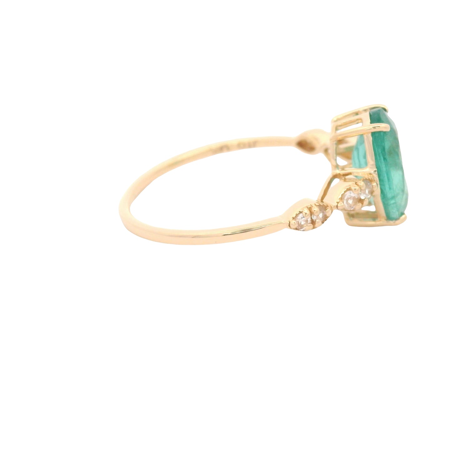1.74 Ct Oval Emerald 14K Gold Ring