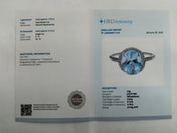 2.86 Ct Oval Mixed Cut Natural Aquamarine 950 Platinum Ring