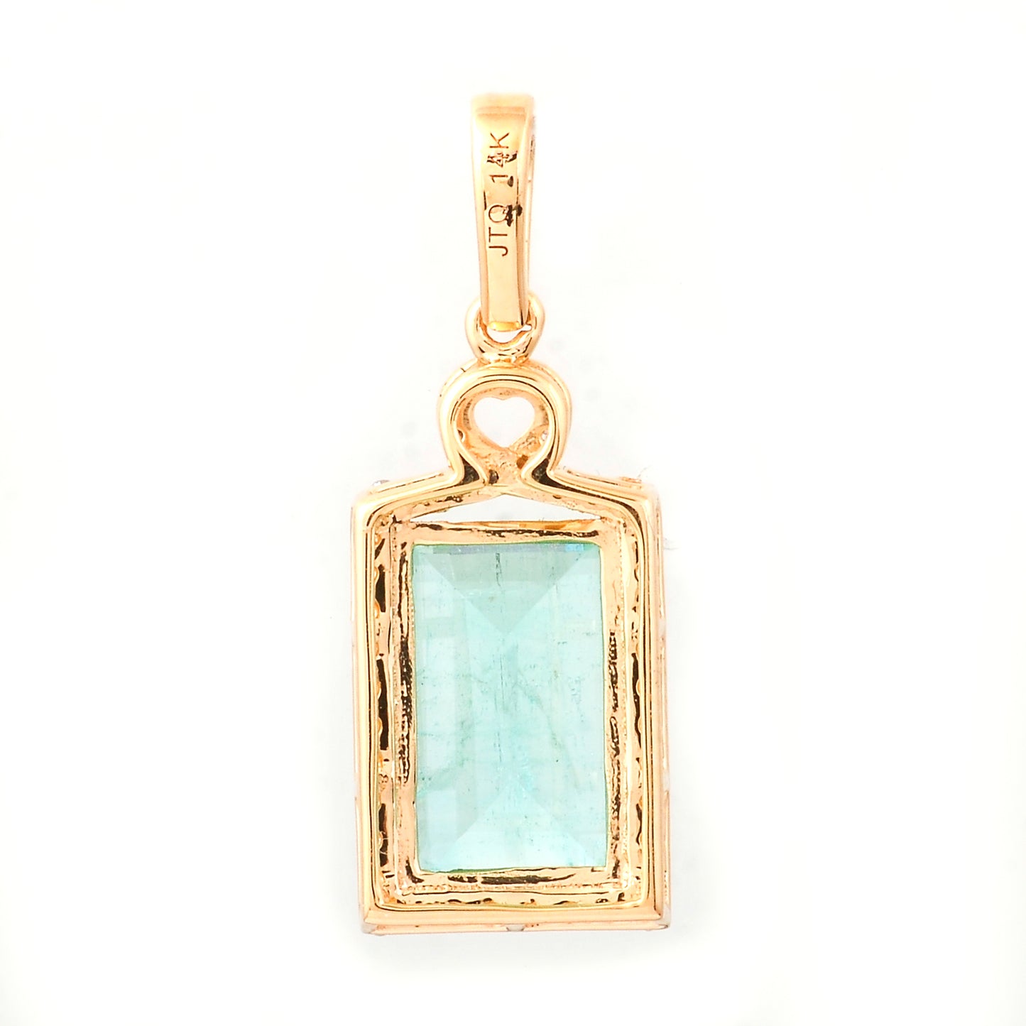2.24 Ct Octagon Step Cut Natural Emerald 14K Gold Pendant