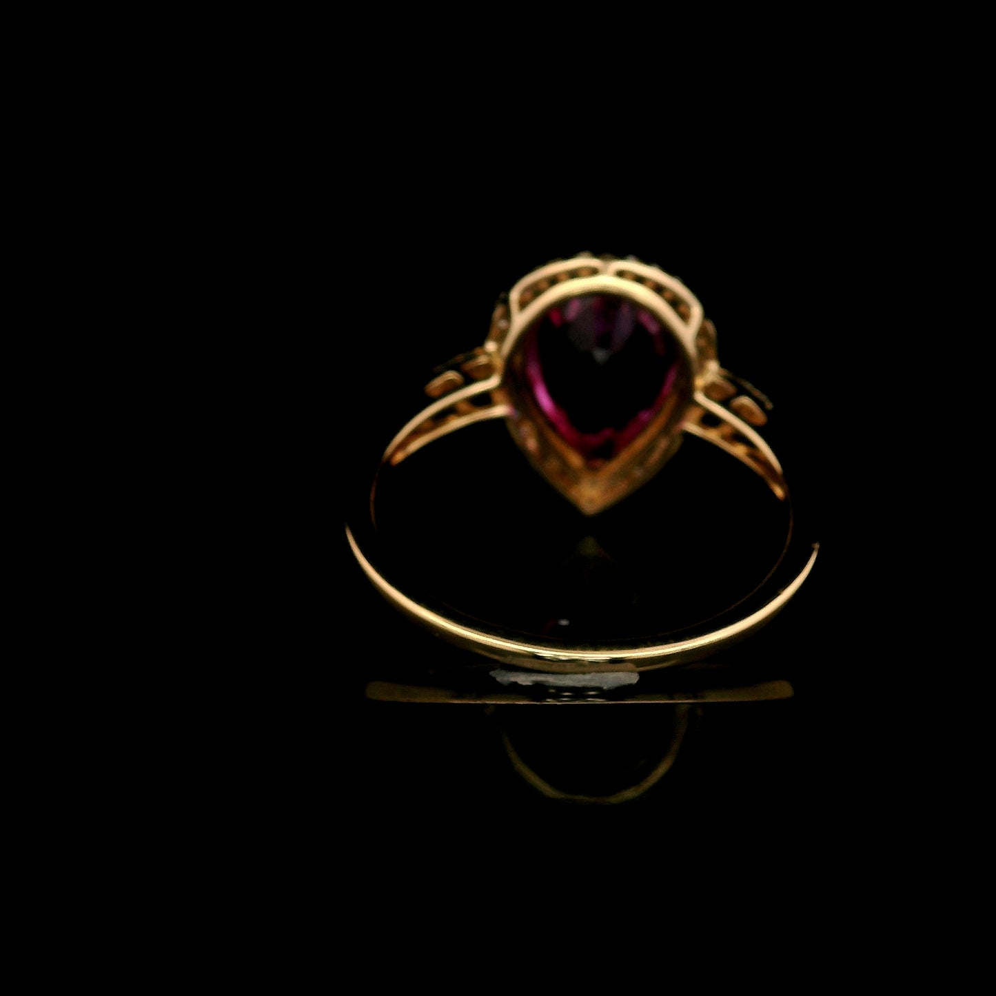 3.55 Ct Pear Mixed Cut Lab Grown Pink Sapphire 14K Gold Ring