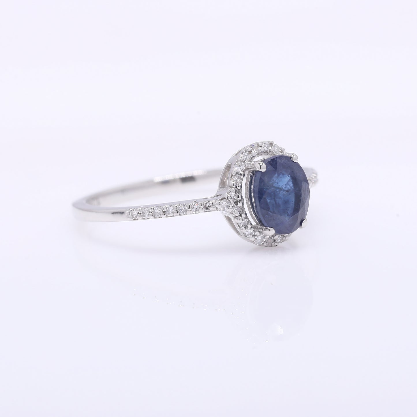 1.25 Ct Oval Mixed Cut Natural Sapphire 950 Platinum Ring