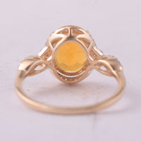 2.09 Ct Oval Br.Fire Opal 9K Gold Ring