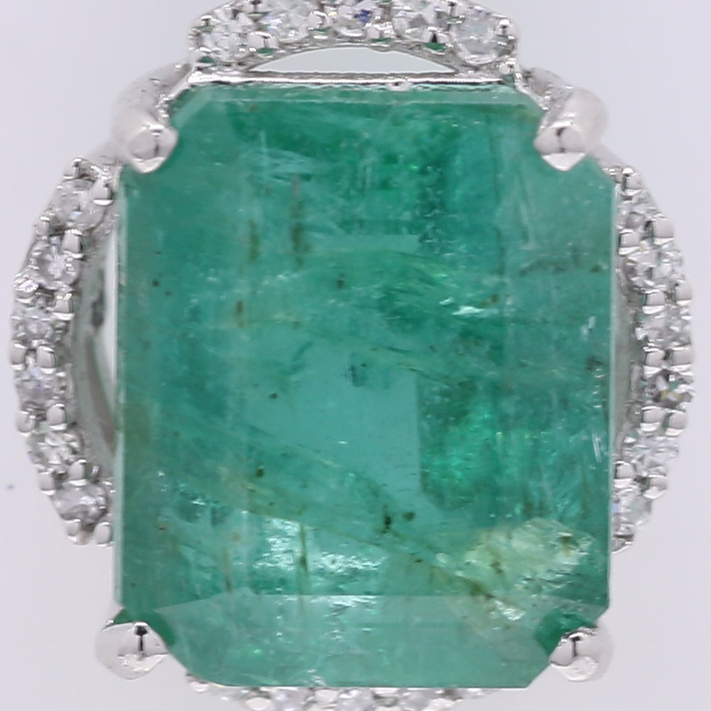 3.75 Ct Octagon Step Cut Natural Emerald 950 Platinum Pendant