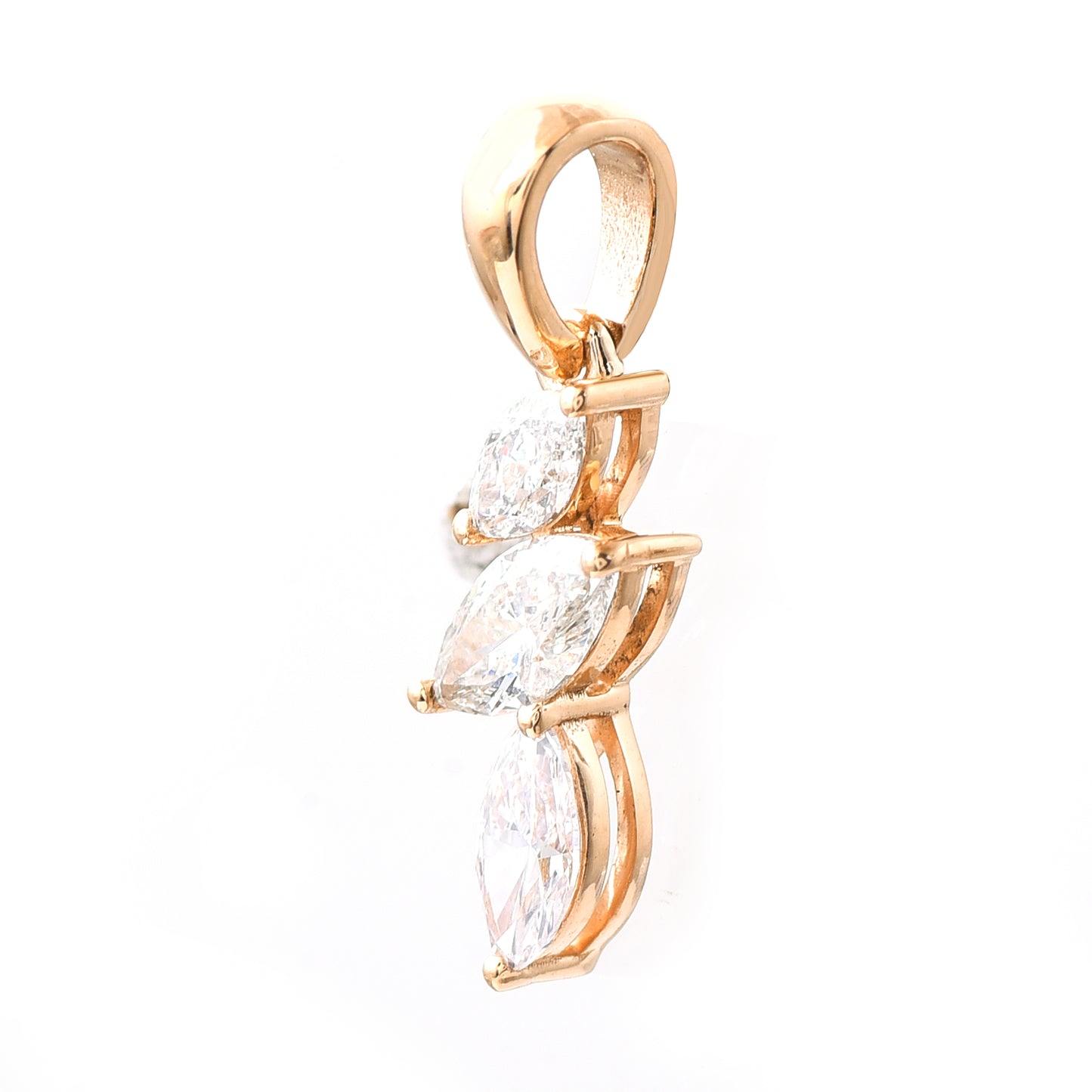 0.51 Ct Marquise Diamond 14K Gold Pendant