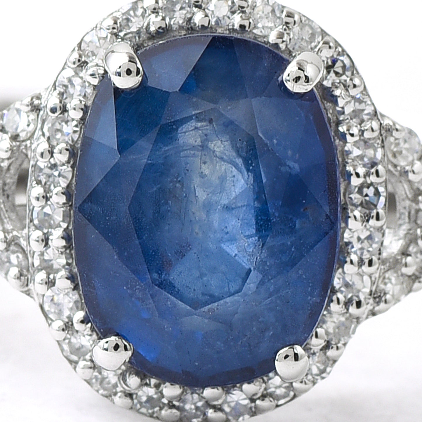 2.49 Ct Oval Mixed Cut Natural Sapphire 950 Platinum Ring