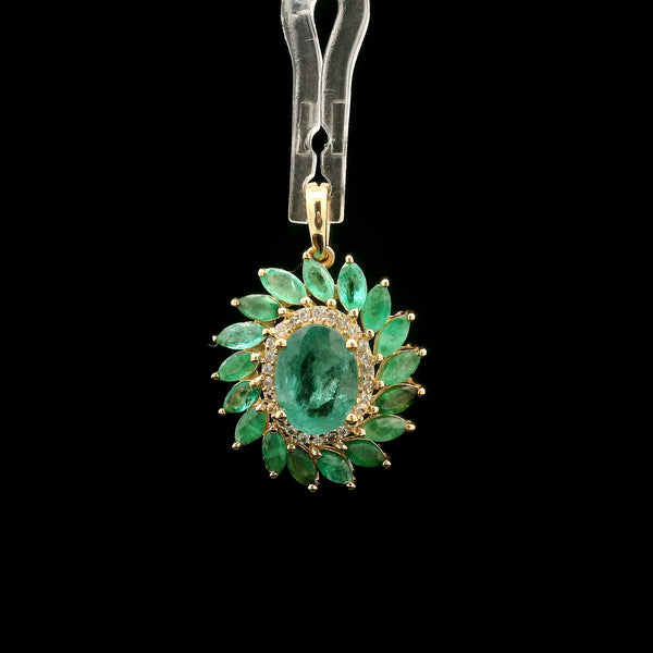 2.27 Ct Oval Emerald 14K Gold Pendant