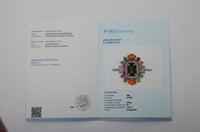 1.51 Ct Octagon Step Cut, Oval Mixed Cut, Round Mixed Cut Natural Multi-Coloured Tourmaline 950 Platinum Ring