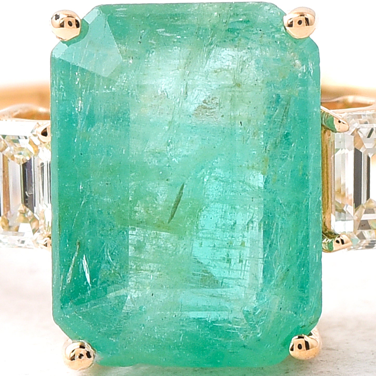 2.72 Ct Octagon Emerald 14K Gold Ring