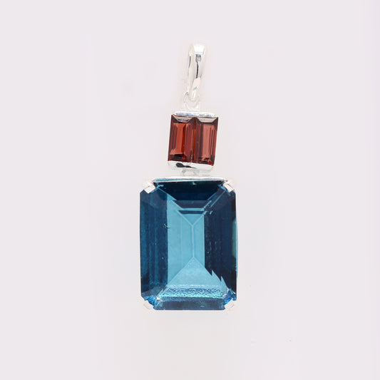 8.66 Ct Octagon Lbt Color Topaz 925 Silver Pendant
