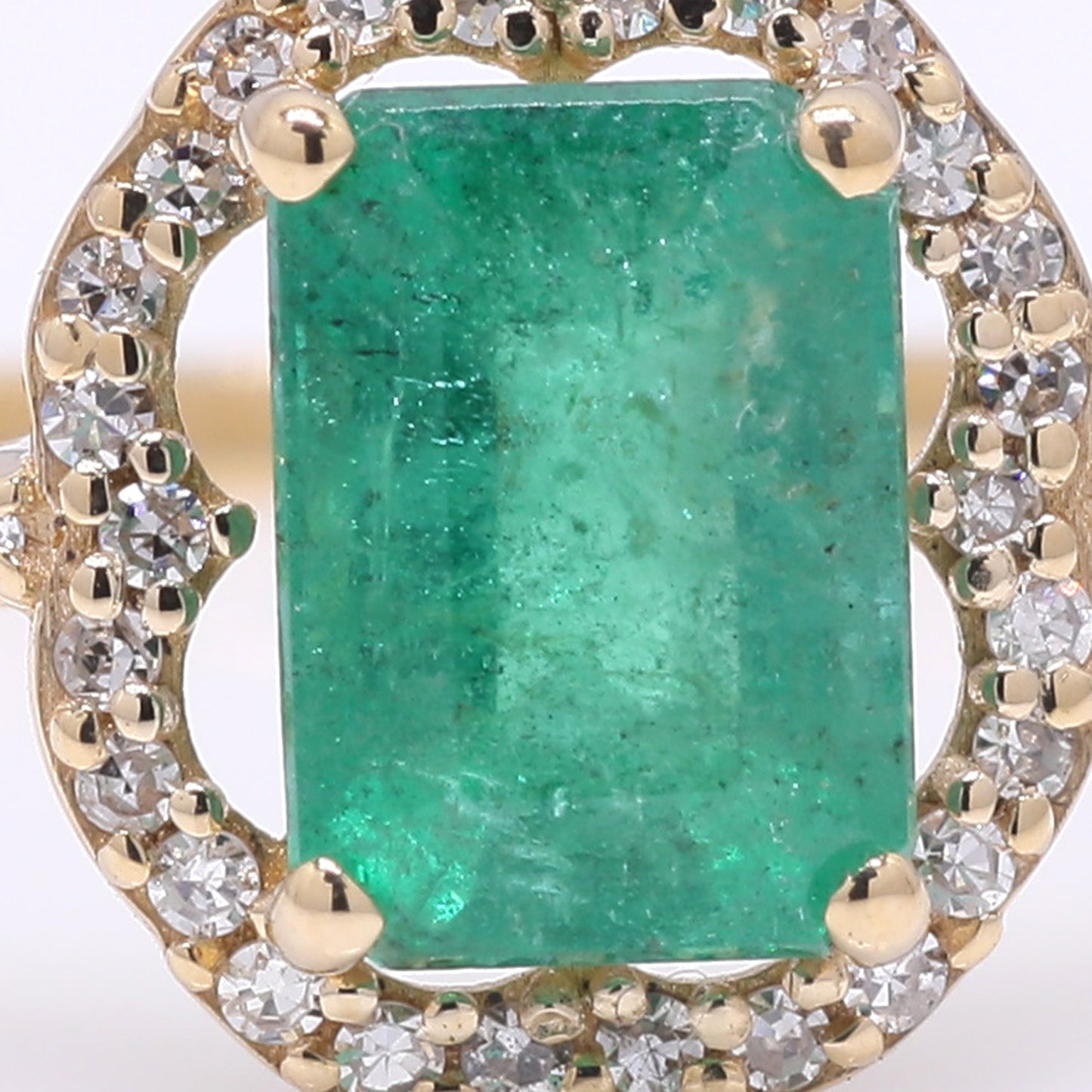 1.24 Ct Octagon Step Cut Natural Emerald 14K Gold Ring