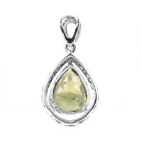 2.96 Ct Pear Mixed Cut Natural Green Sapphire 950 Platinum Pendant