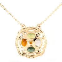 1.60 Ct Oval Mixed Cut Natural Tourmalines 14K Gold Pendant