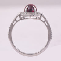 1.57 Ct Oval Cabochon Cut Natural Pink Tourmaline 950 Platinum Ring