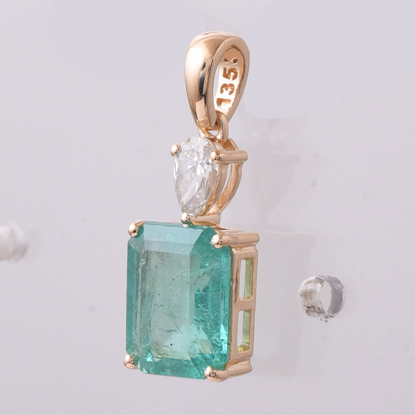 2.08 Ct Octagon Emerald 14K Gold Pendant