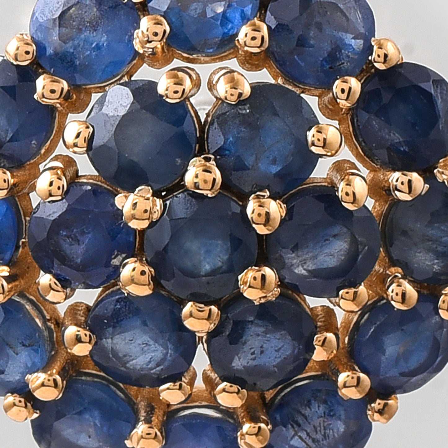 2.40 Ct Round Mixed Cut Natural Sapphire 14K Gold Pendant