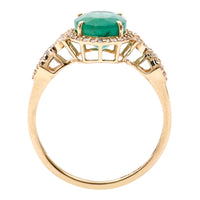 2.25 Ct Oval Natural Emerald 14K Gold Ring