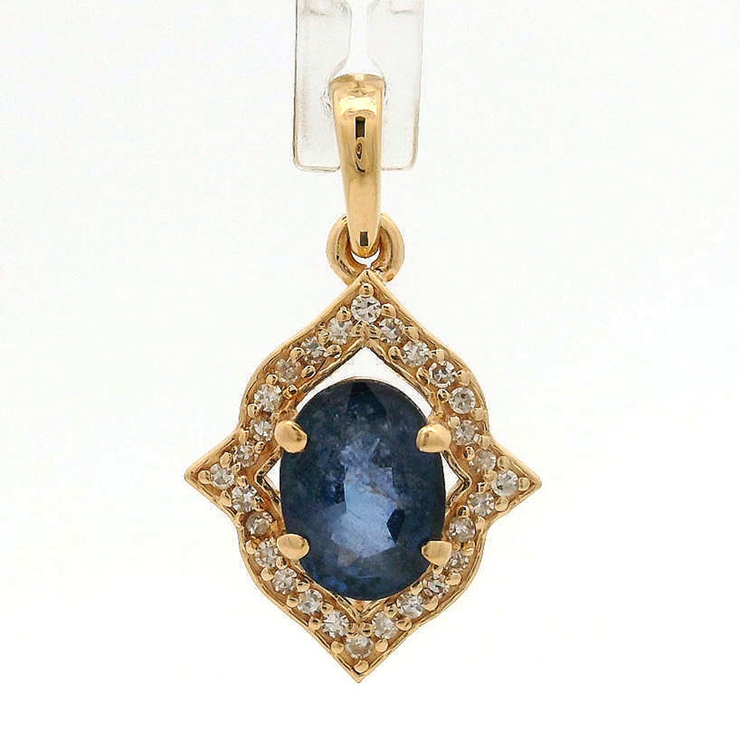 1.35 Ct Oval Sapphire 14K Gold Pendant