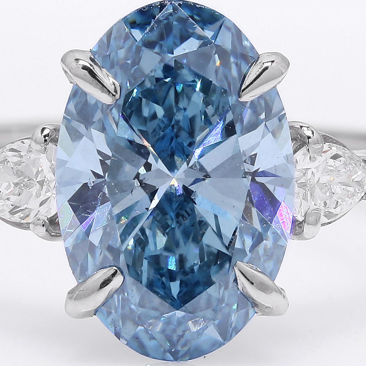 3.05 Ct Oval Brilliant Lab Grown Diamond 950 Platinum Ring