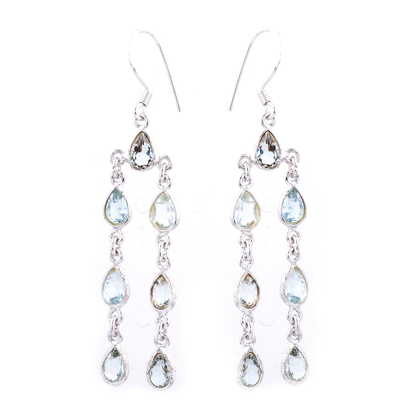 9.75 Ct Blue Topaz 925 Sterling Silver Earrings