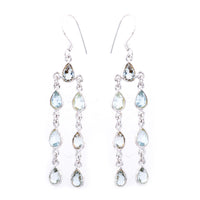 9.75 Ct Blue Topaz 925 Sterling Silver Earrings