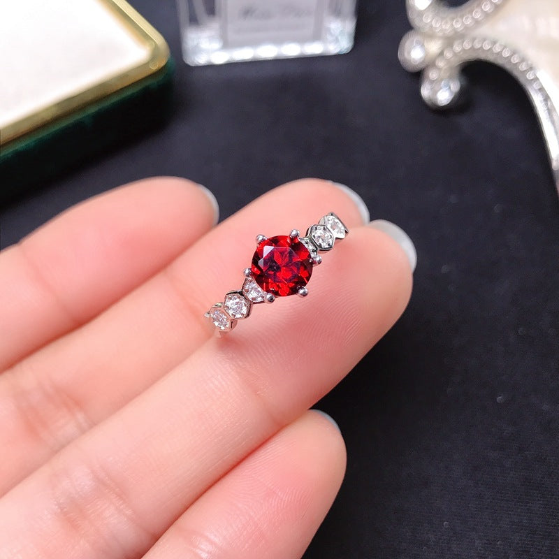 Garnet 925 Sterling Silver Ring