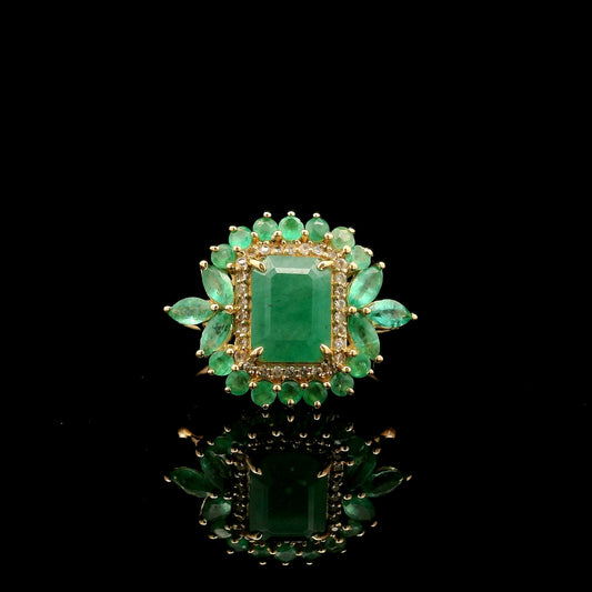 2.53 Ct Octagon Emerald 14K Gold Ring