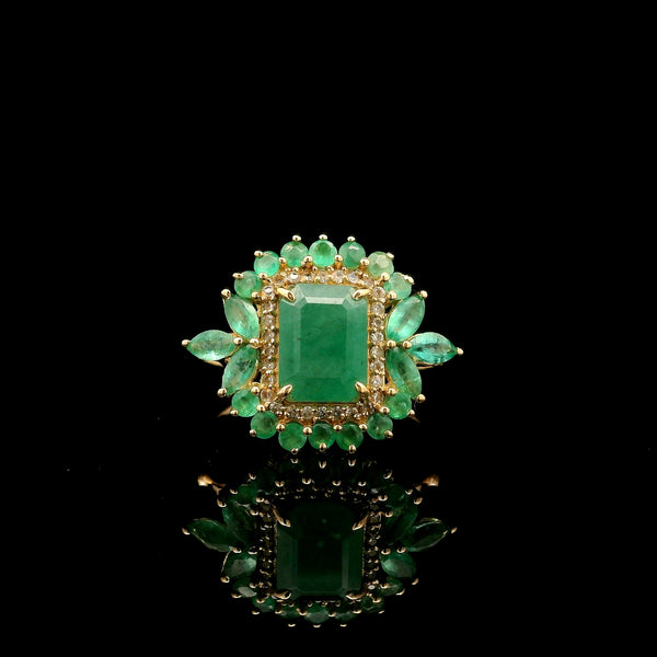 2.53 Ct Octagon Emerald 14K Gold Ring