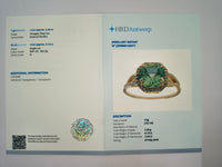 2.57 Ct Octagon Natural Eridot 14K Gold Ring