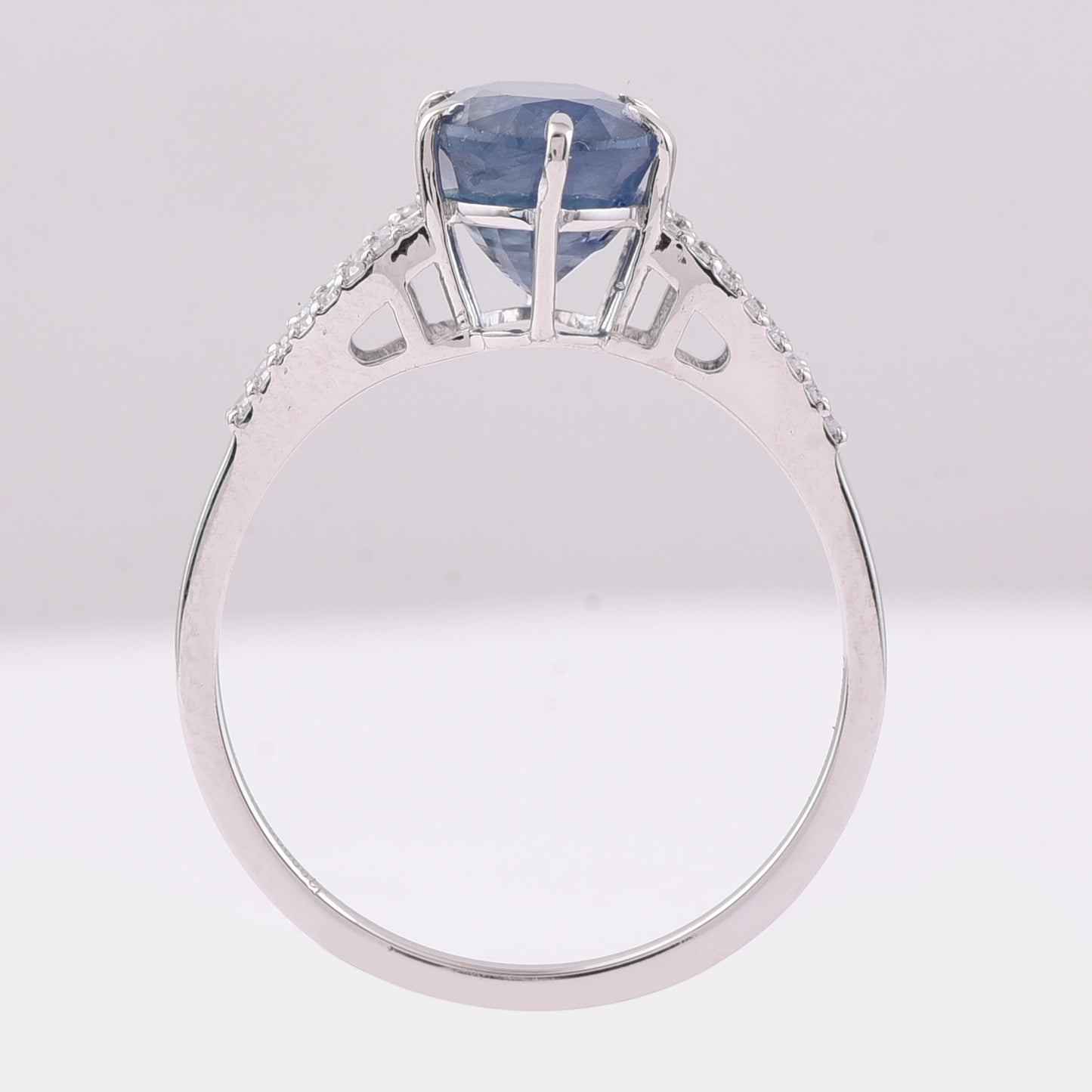 3.23 Ct Oval Mixed Cut Natural Sapphire 950 Platinum Ring