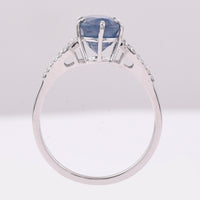 3.23 Ct Oval Mixed Cut Natural Sapphire 950 Platinum Ring