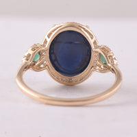 6.80 Ct Oval Sapphire 9K Gold Ring