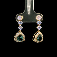 2.92 Ct Trillion Tourmaline 14K Gold Earrings