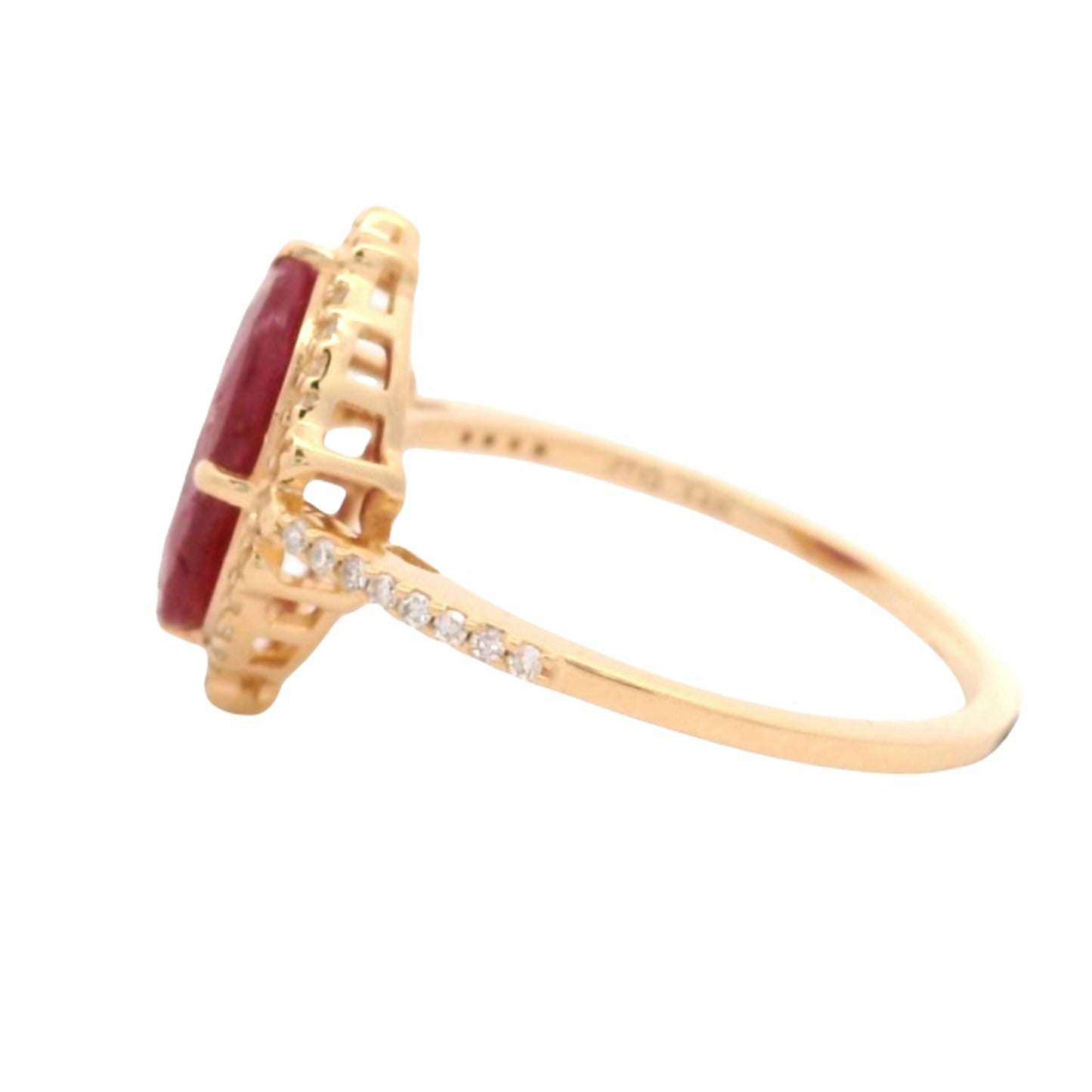 2.78 Ct Oval Mixed Cut Natural Corundum Ruby 14K Gold Ring