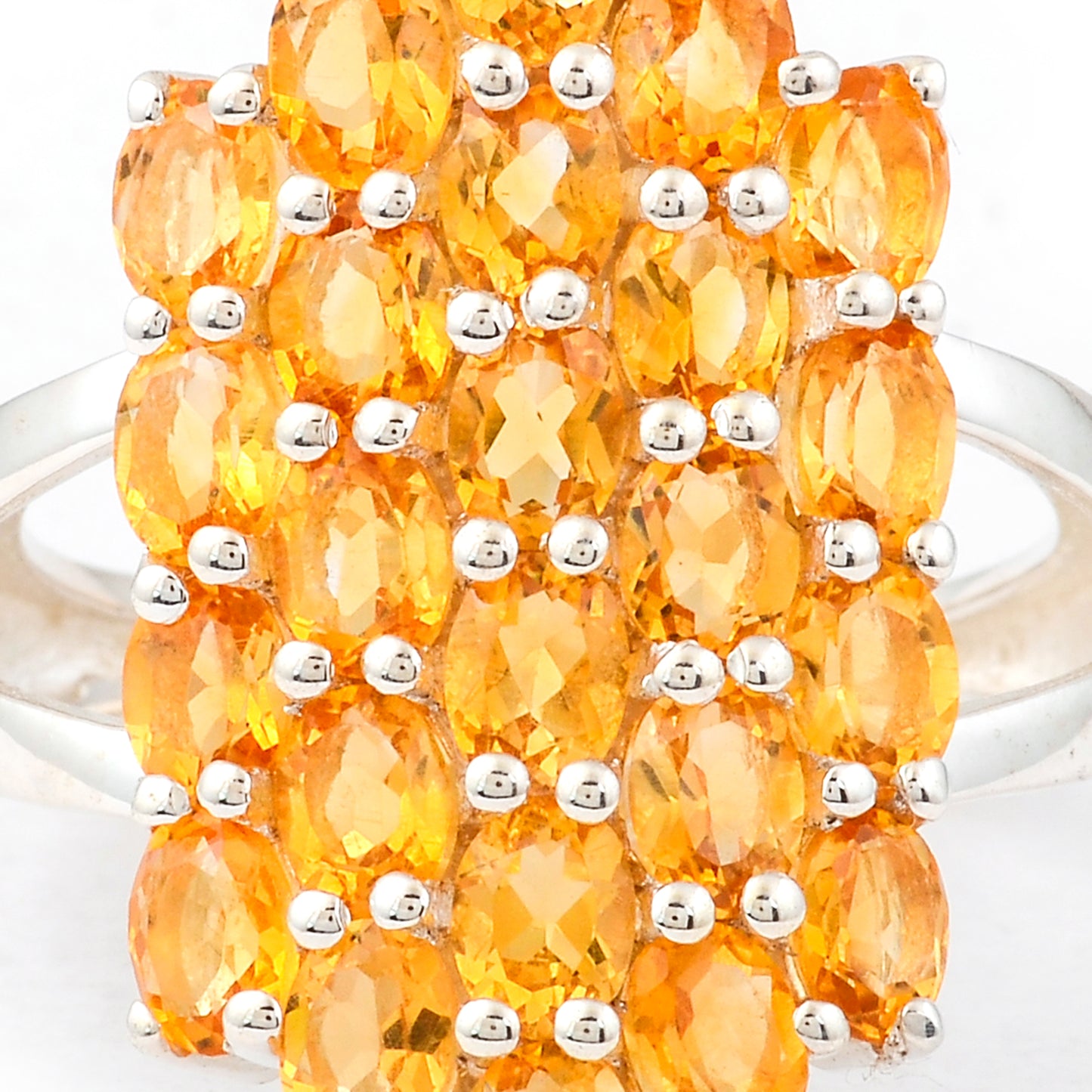 3.66 Ct Oval Citrine, 925 Sterling Silver Ring