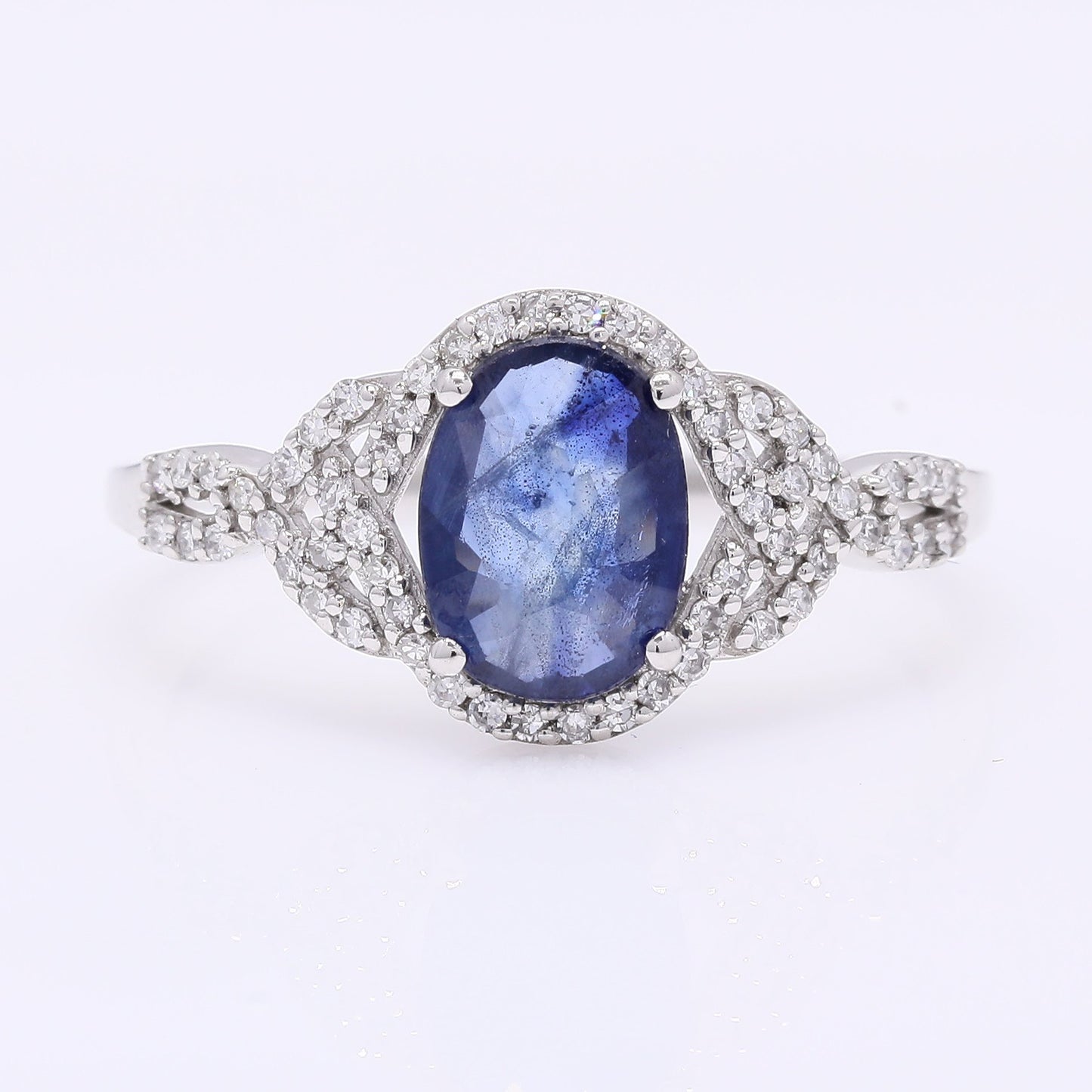 1.38 Ct Oval Mixed Cut Natural Sapphire 950 Platinum Ring