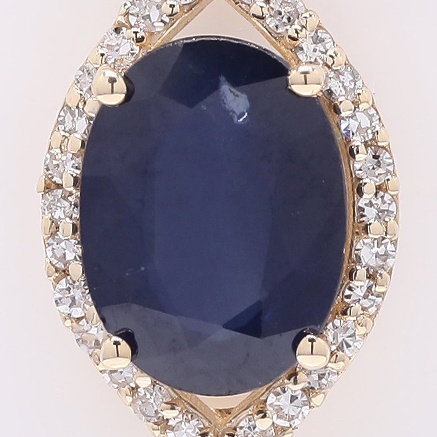 1.60 Ct Oval Mixed Cut Natural Sapphire 14K Gold Pendant