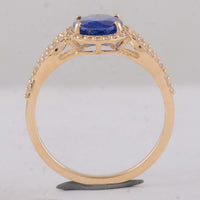 1.92 Ct Oval Sapphire 9K Gold Ring