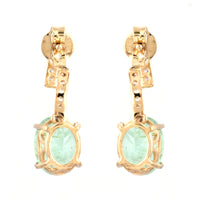 3.27 Ct Oval Emerald 14K Gold Earrings