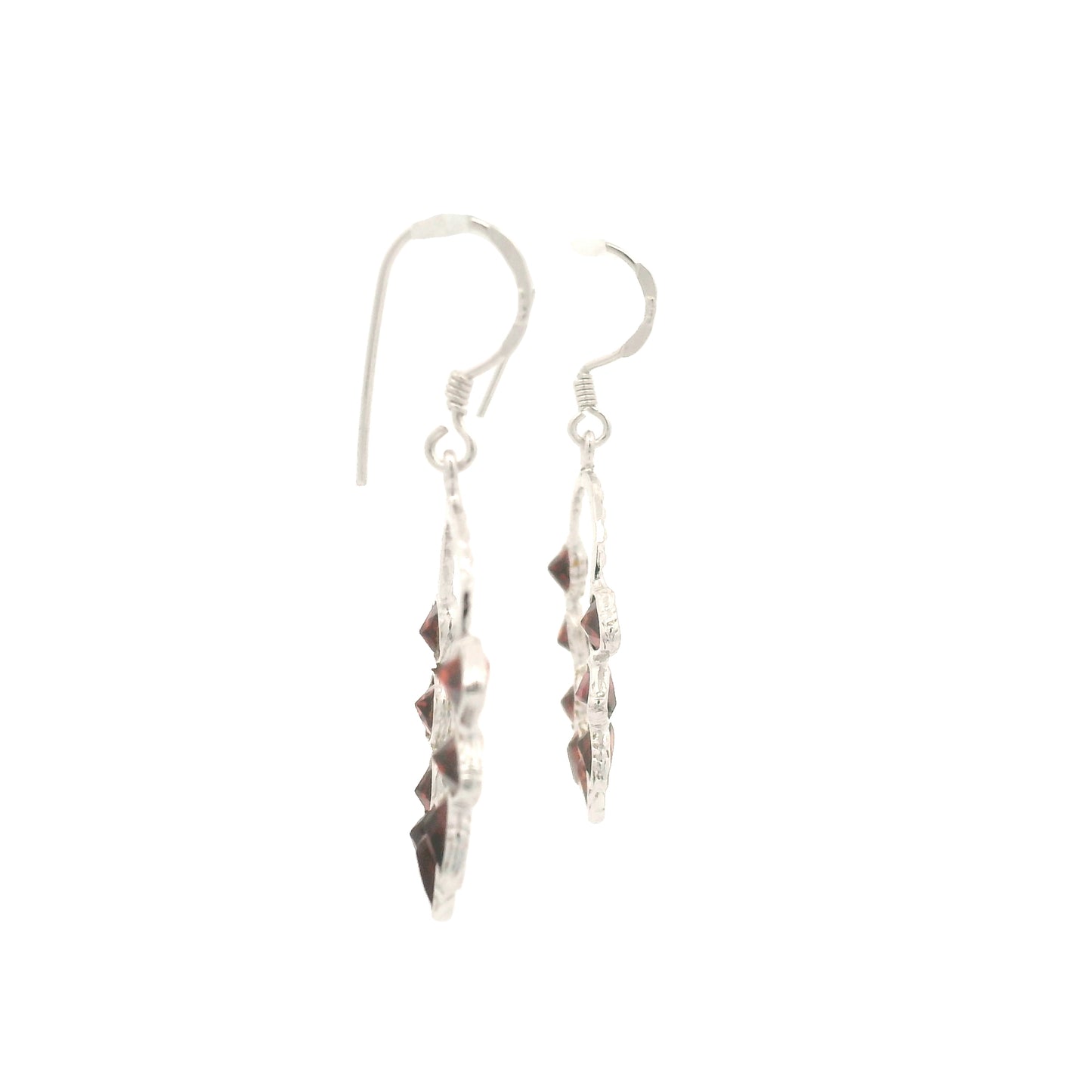 8.58 Ct Garnet 925 Sterling Silver Earrings