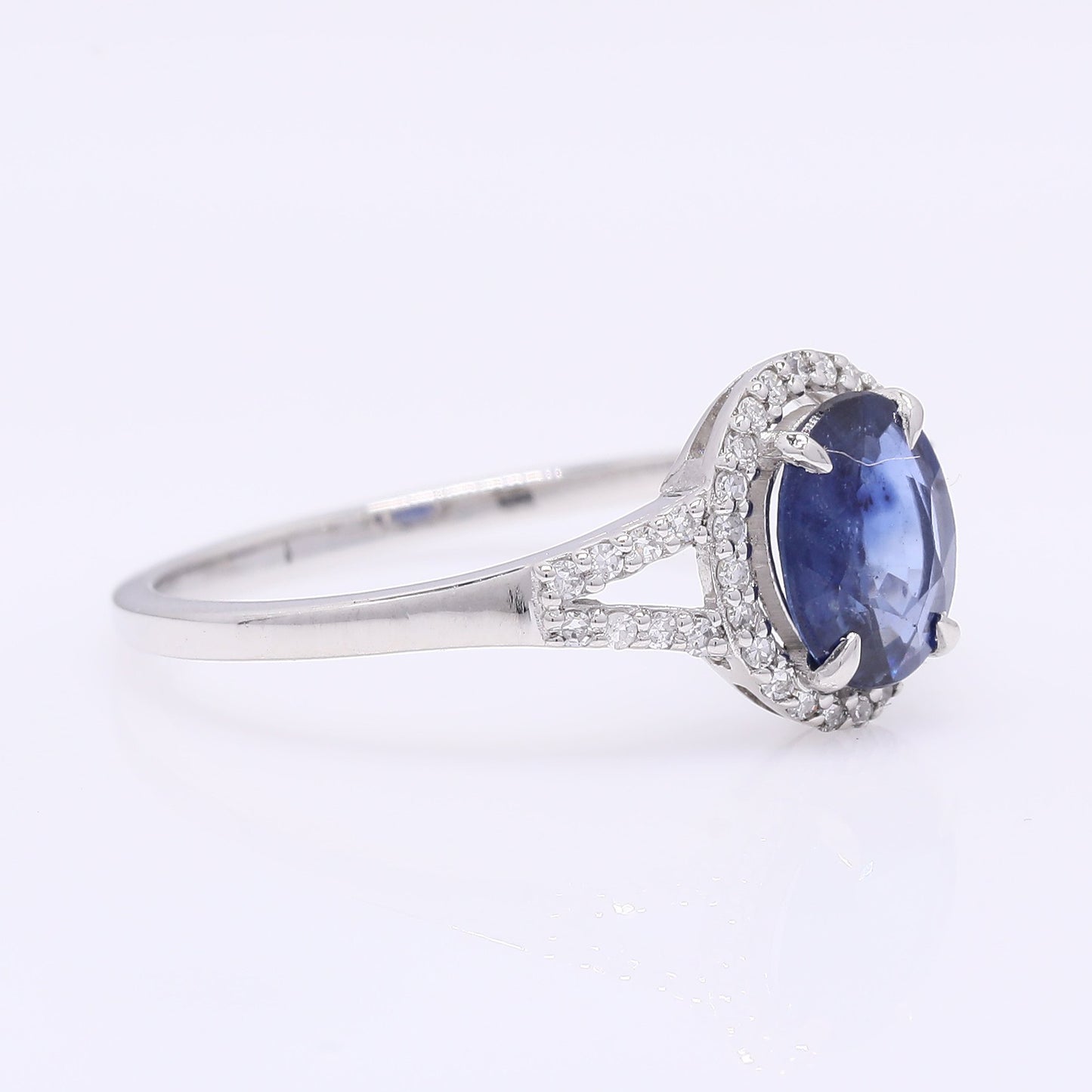 1.10 Ct Oval Mixed Cut Natural Sapphire 950 Platinum Ring
