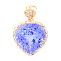 6.81 Ct Pear Mixed Cut Natural Tanzanite 14K Gold Pendant