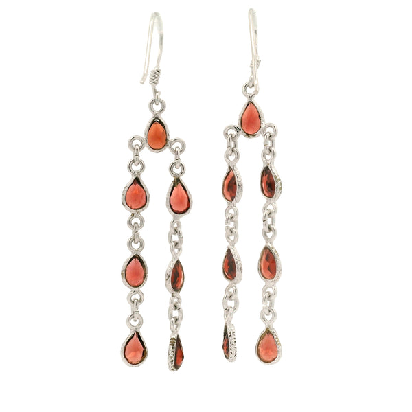 10.98 Ct Garnet 925 Sterling Silver Earrings