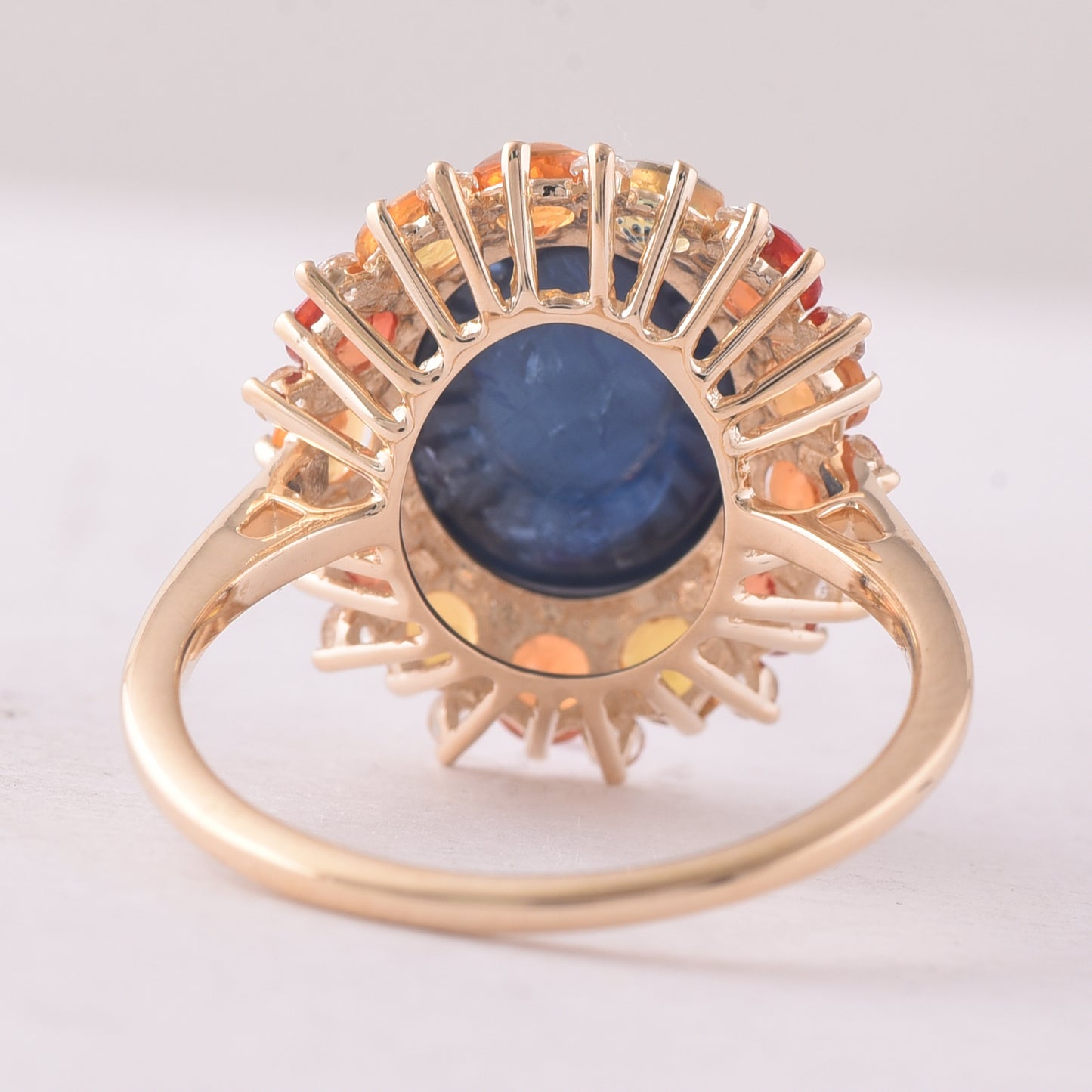 8.91 Ct Oval Sapphire 9K Gold Ring