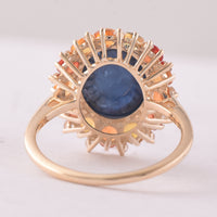 8.91 Ct Oval Sapphire 9K Gold Ring