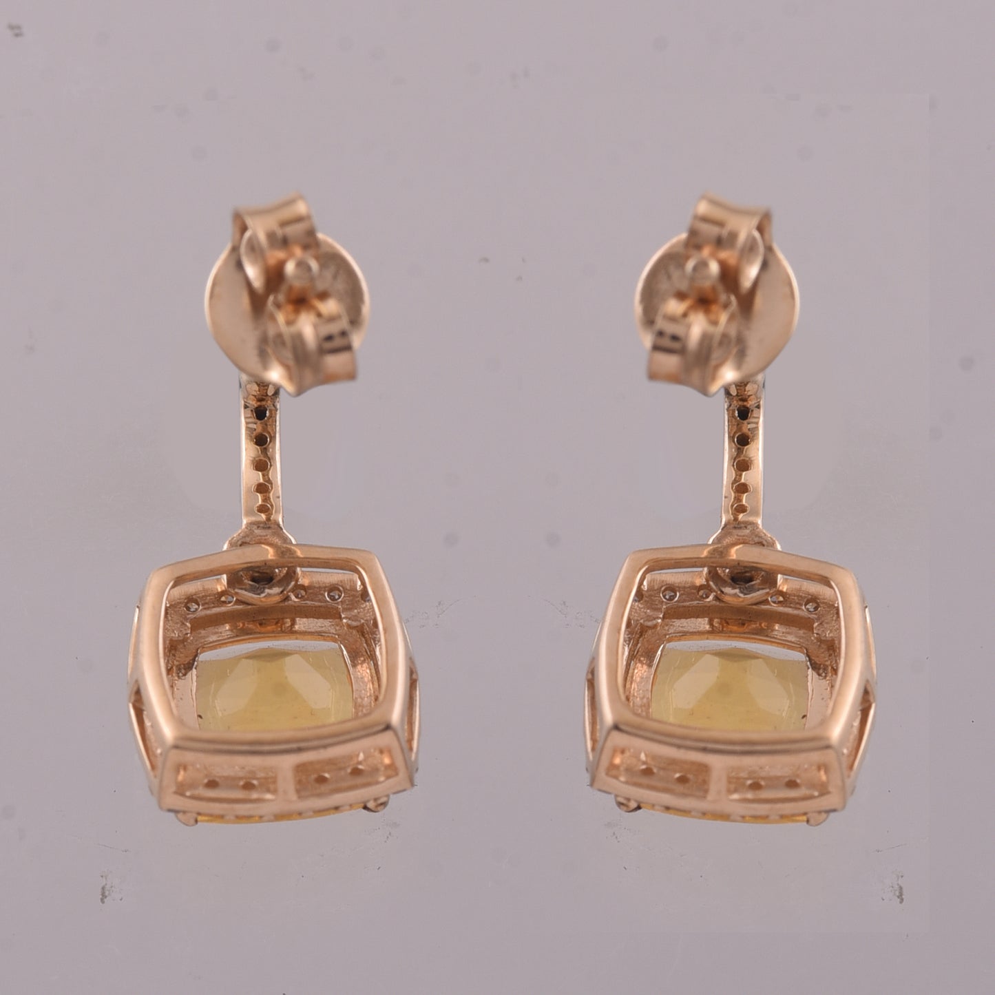 1.44 Ct Cushion Mixed Cut Natural Fire Opal 14K Gold Earrings
